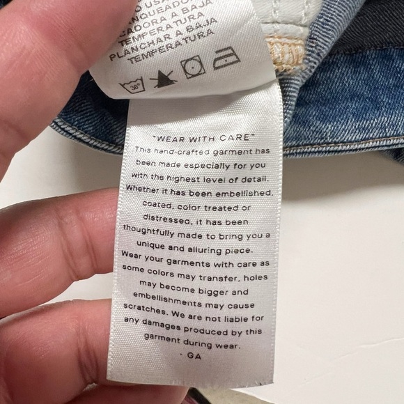 Good American Womens Indigo029 Wash Good Legs Twisted Slit Flare Jean Size 28 - Picture 9 of 10